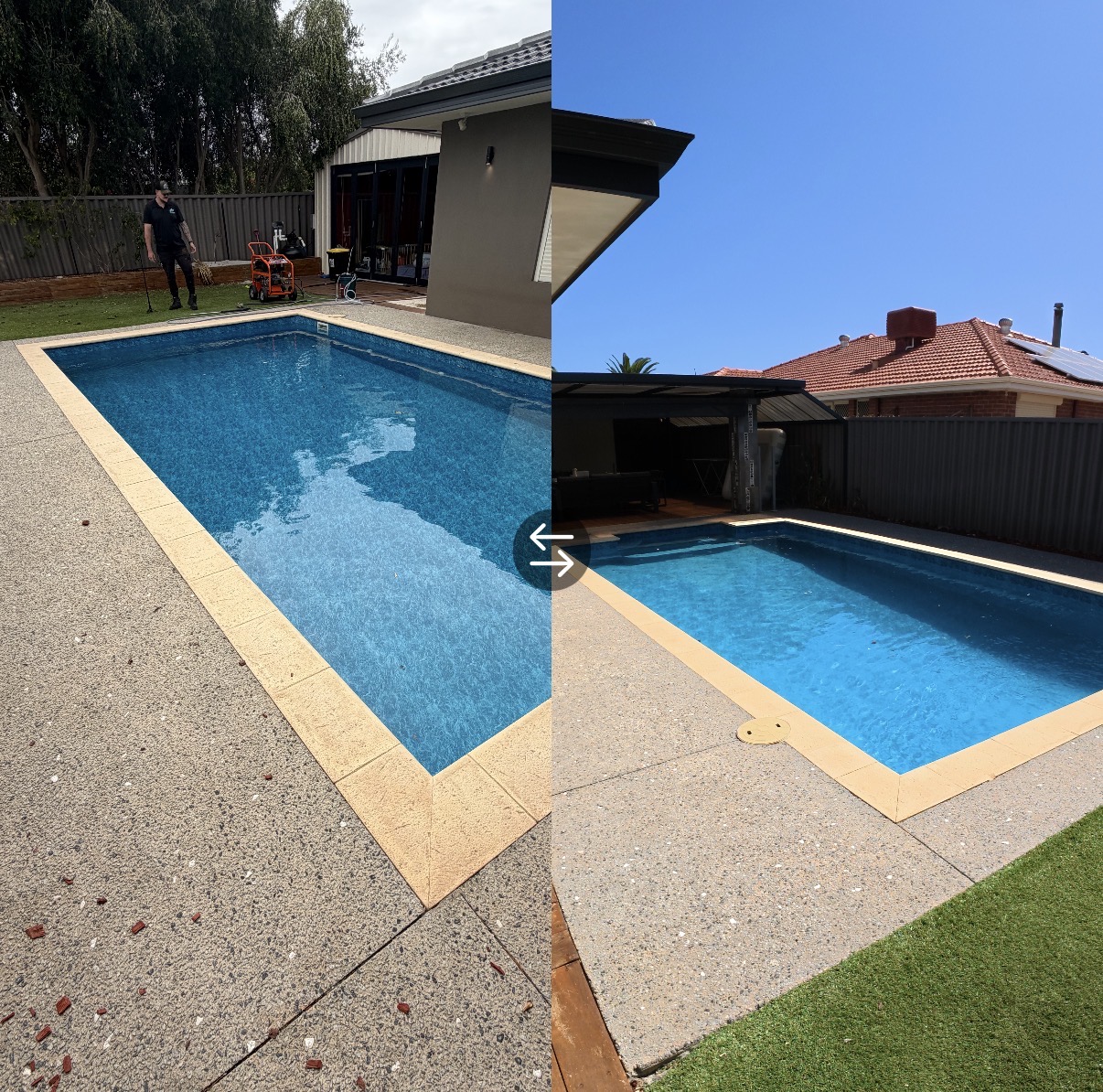 Pool coping and surrounds cleaned